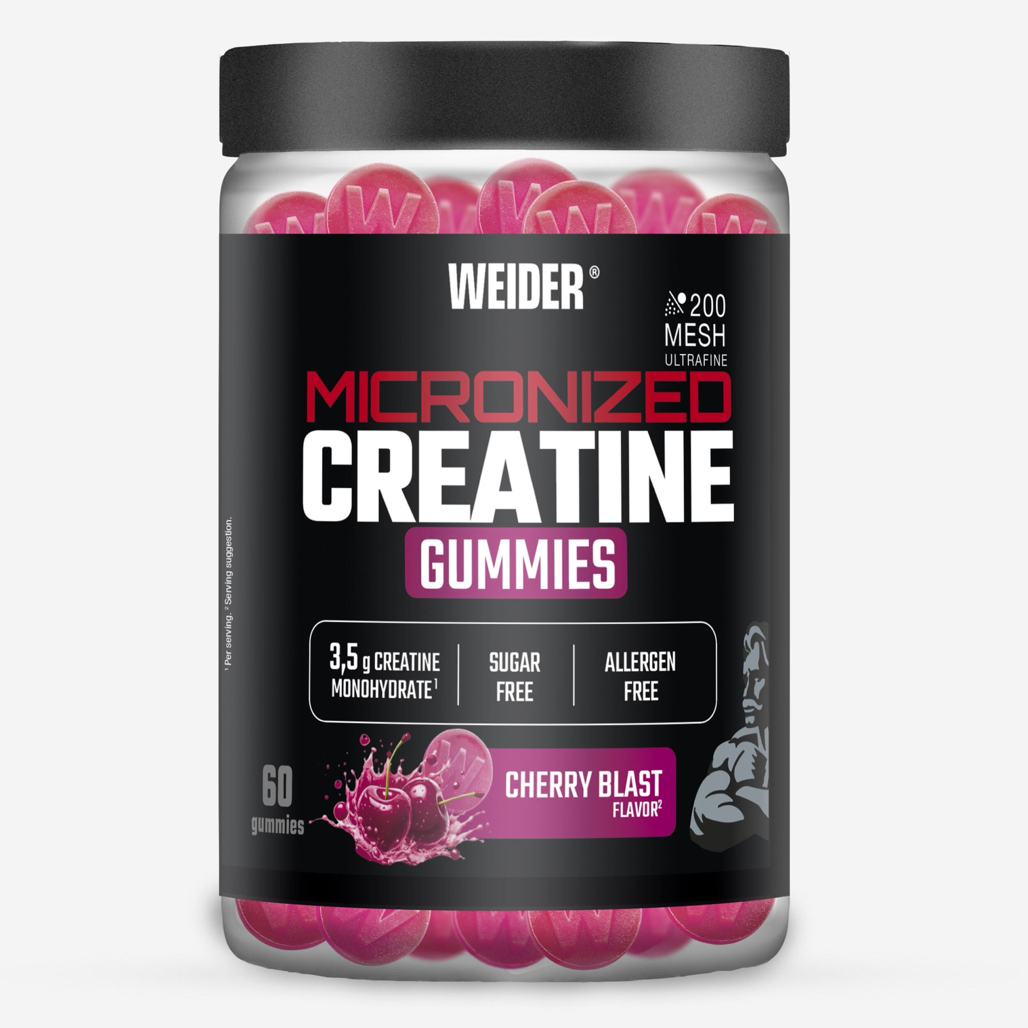 Weider Micronized Creatine Gummies – Cherry Blast – 60 Gummies