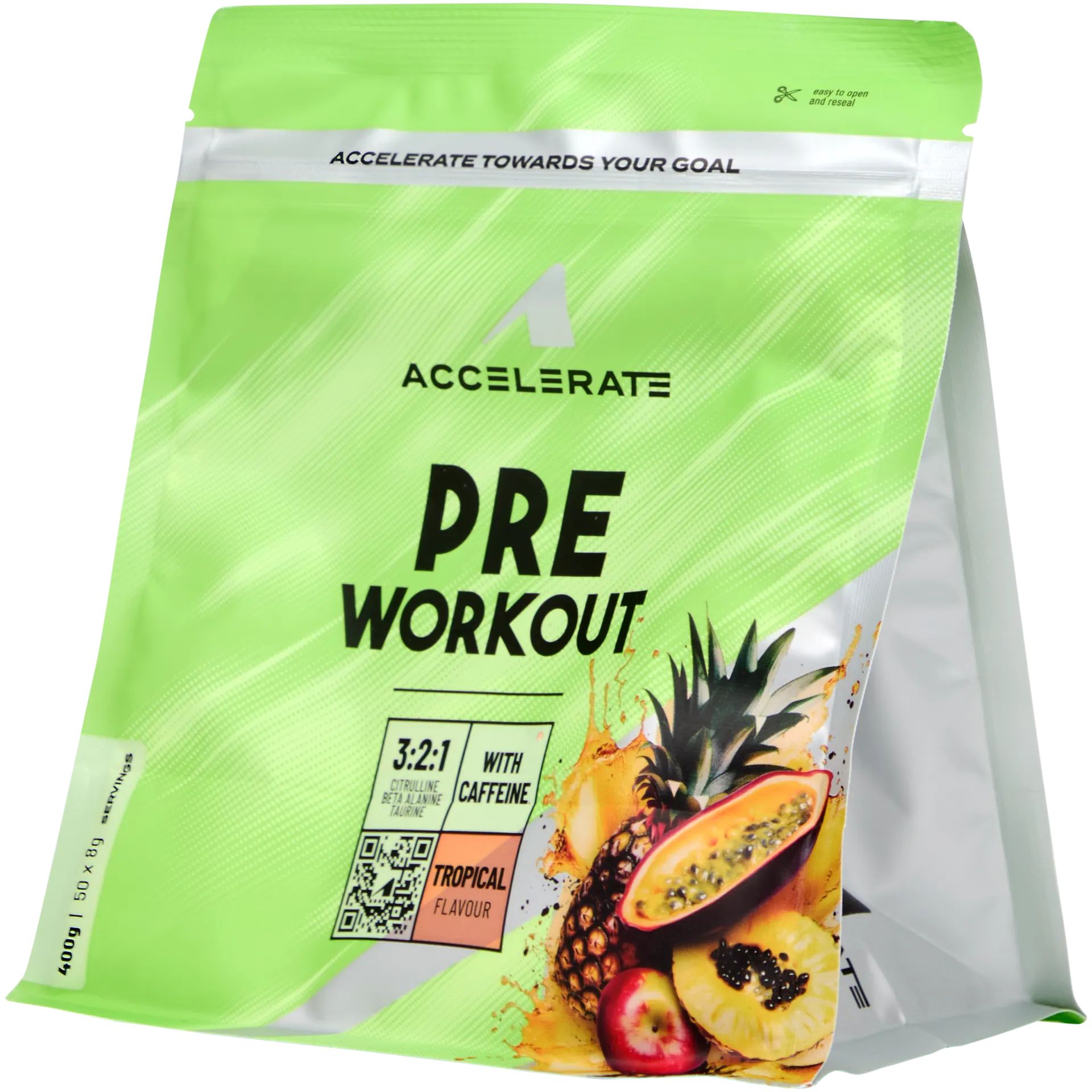 Accelerate Pre-Workout – Tropical Flavour – Energy & Performance Boost