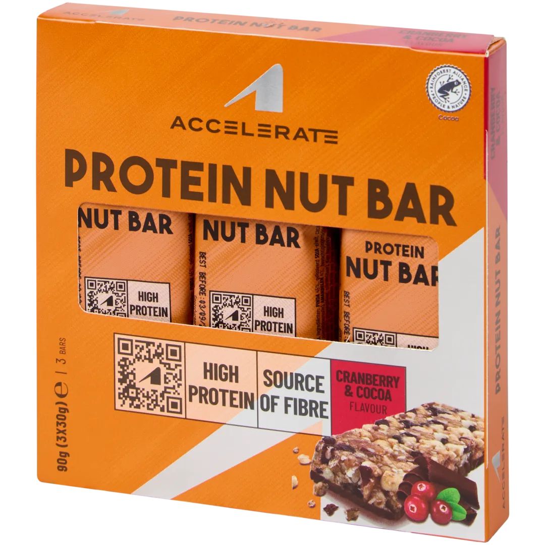 ACCELERATE Protein Nut Bar – كرانبيري و كاكاو